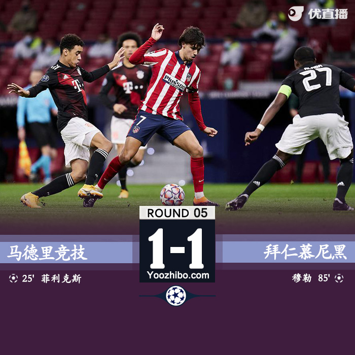 马德里竞技1-1<a href=/zuqiupindao/bayern/ target=_blank class=infotextkey>拜仁</a>慕尼黑